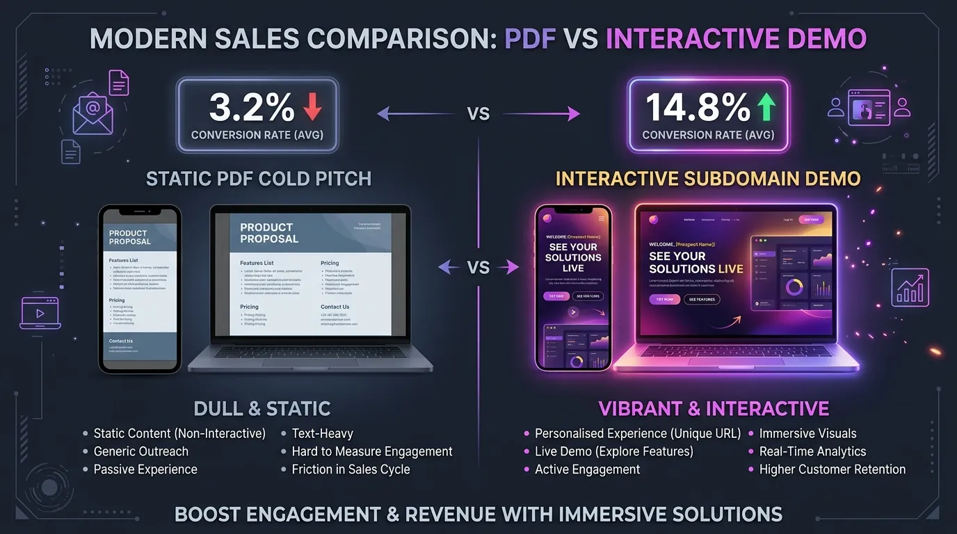 Live Demo Pitching vs Static PDF Mockup Outreach